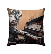 Gettin' Jazzy On Piano Outdoor Pillow - Beyond T-shirts